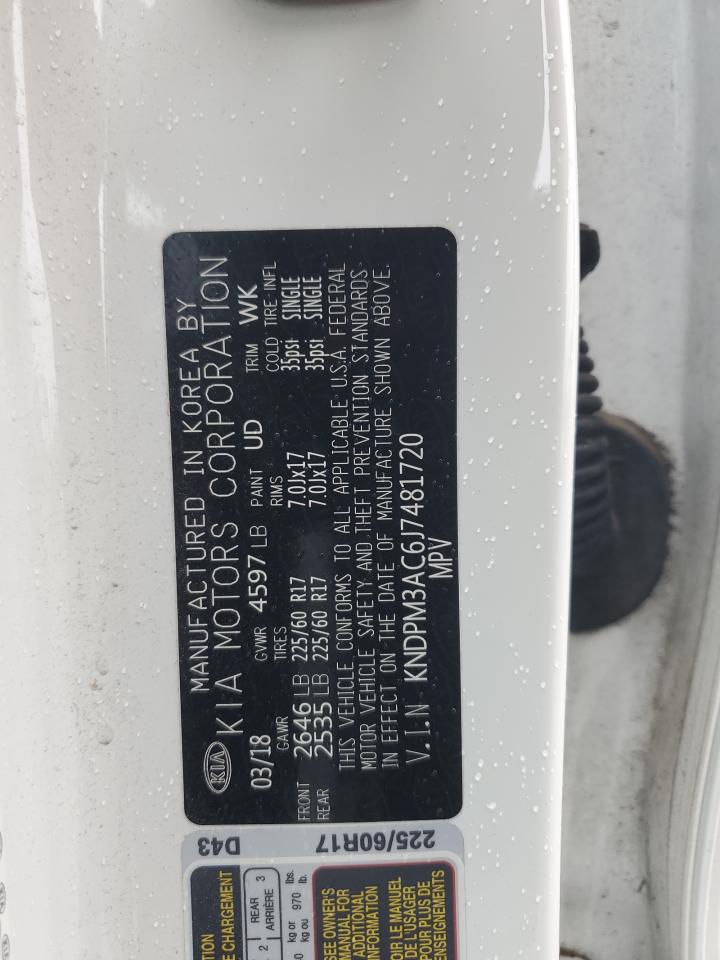 2018 Kia Sportage Lx VIN: KNDPM3AC6J7481720 Lot: 81265885