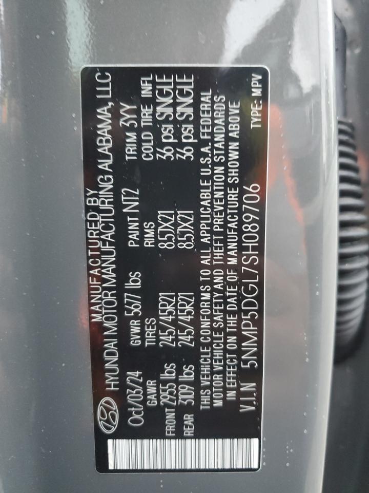 2025 Hyundai Santa Fe Calligraphy VIN: 5NMP5DGL7SH089706 Lot: 83947795