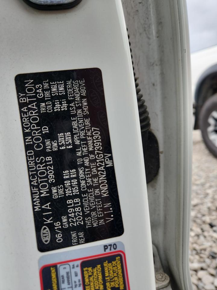2016 Kia Soul VIN: KNDJN2A21G7391307 Lot: 84571855