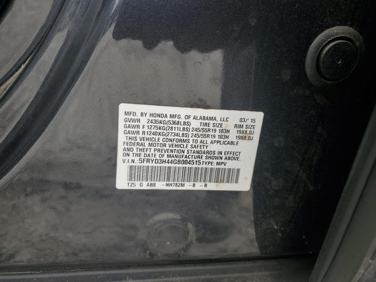 2016 Acura Mdx Technology VIN: 5FRYD3H44GB004515 Lot: 84039395