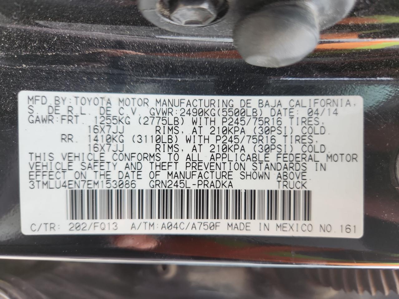 2014 Toyota Tacoma Double Cab VIN: 3TMLU4EN7EM153086 Lot: 82047665