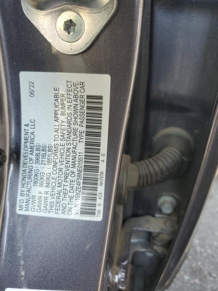 2022 Honda Insight Ex VIN: 19XZE4F58NE015511 Lot: 70897545