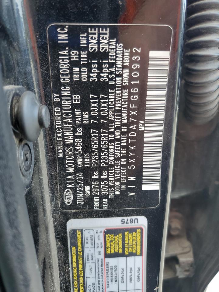 2015 Kia Sorento Lx VIN: 5XYKTDA7XFG610932 Lot: 84232305