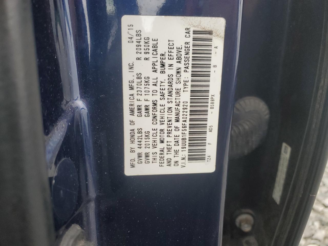 2015 Acura Tlx Tech VIN: 19UUB1F56FA022920 Lot: 70891035