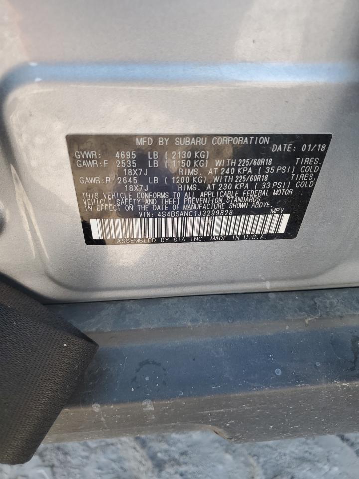 2018 Subaru Outback 2.5I Limited VIN: 4S4BSANC1J3299828 Lot: 80412285
