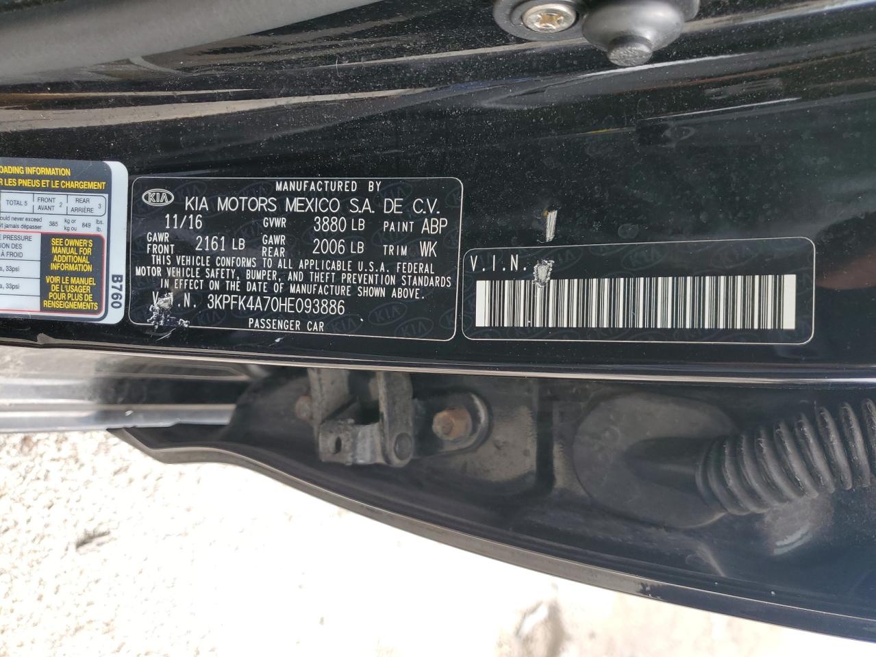 2017 Kia Forte Lx VIN: 3KPFK4A70HE093886 Lot: 81753035