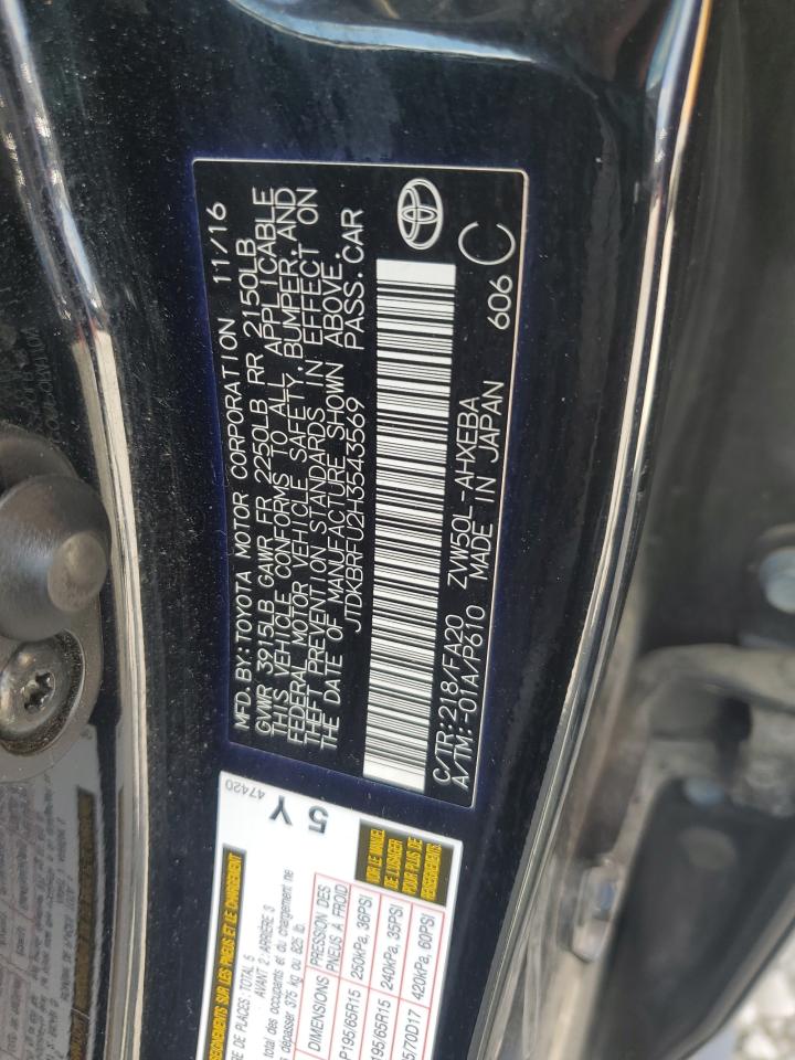 2017 Toyota Prius VIN: JTDKBRFU2H3543569 Lot: 81637795