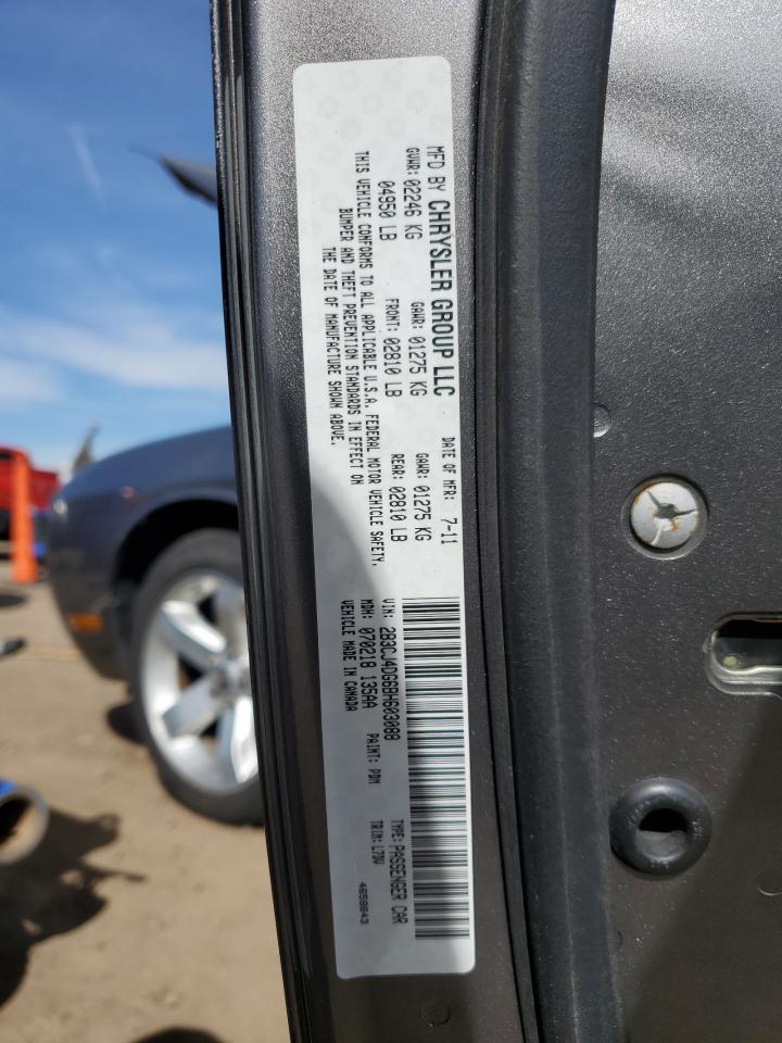 2011 Dodge Challenger VIN: 2B3CJ4DG6BH603088 Lot: 84291495