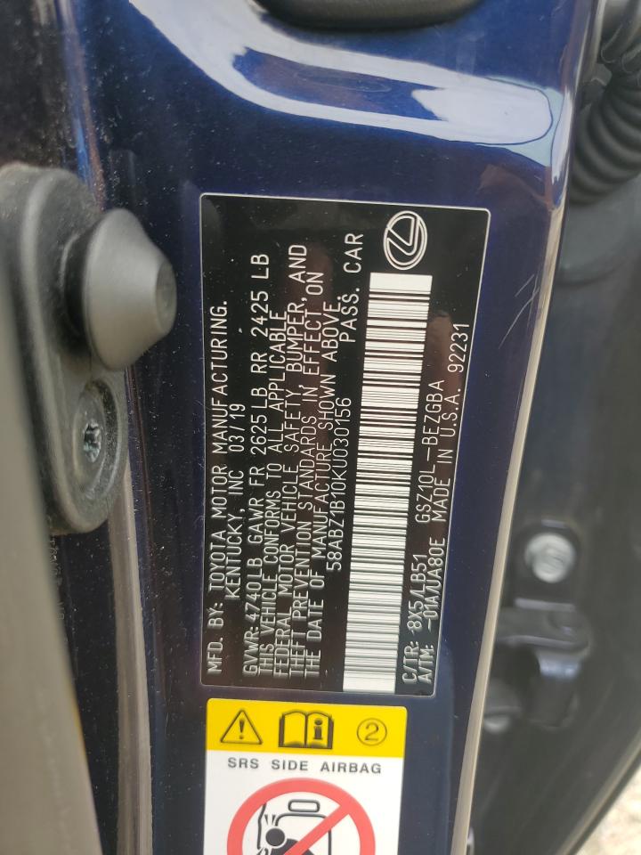 2019 Lexus Es 350 VIN: 58ABZ1B10KU030156 Lot: 83967915