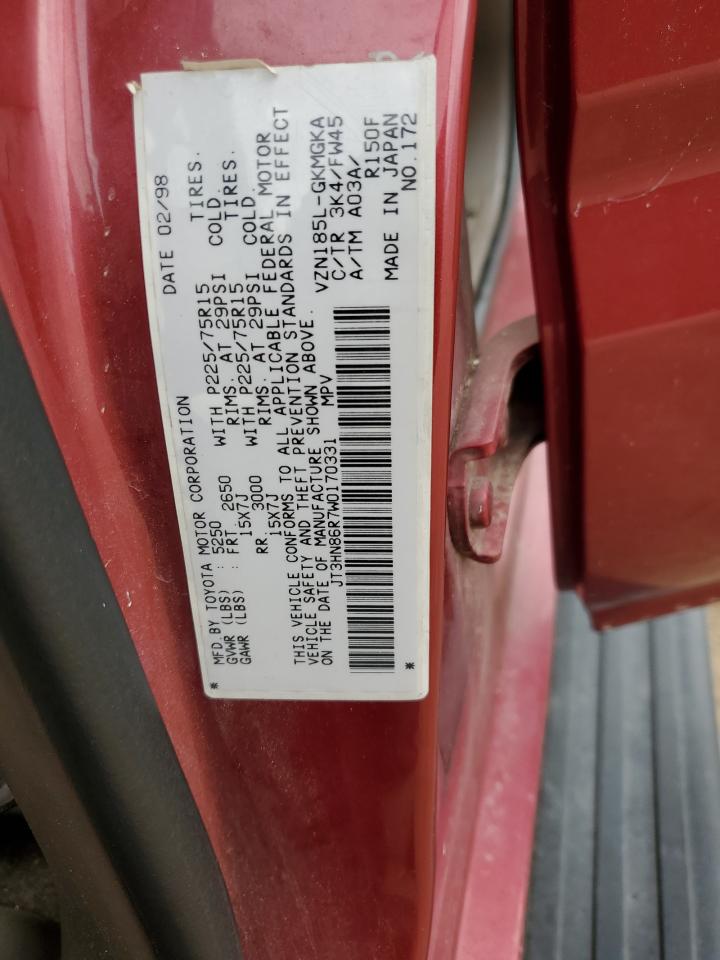 1998 Toyota 4Runner Sr5 VIN: JT3HN86R7W0170331 Lot: 80694635