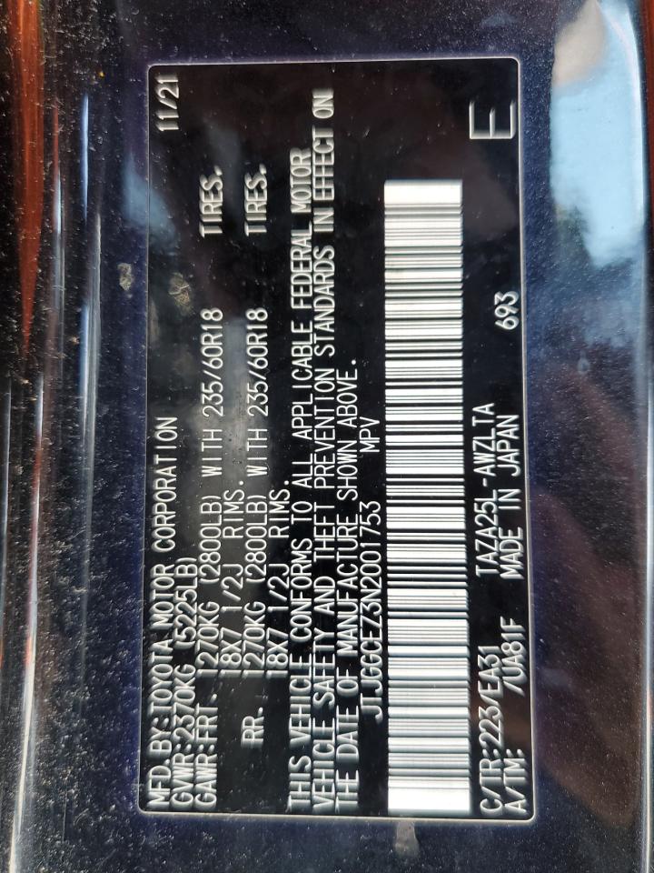2022 Lexus Nx 350 VIN: JTJGGCEZ3N2001753 Lot: 71897945