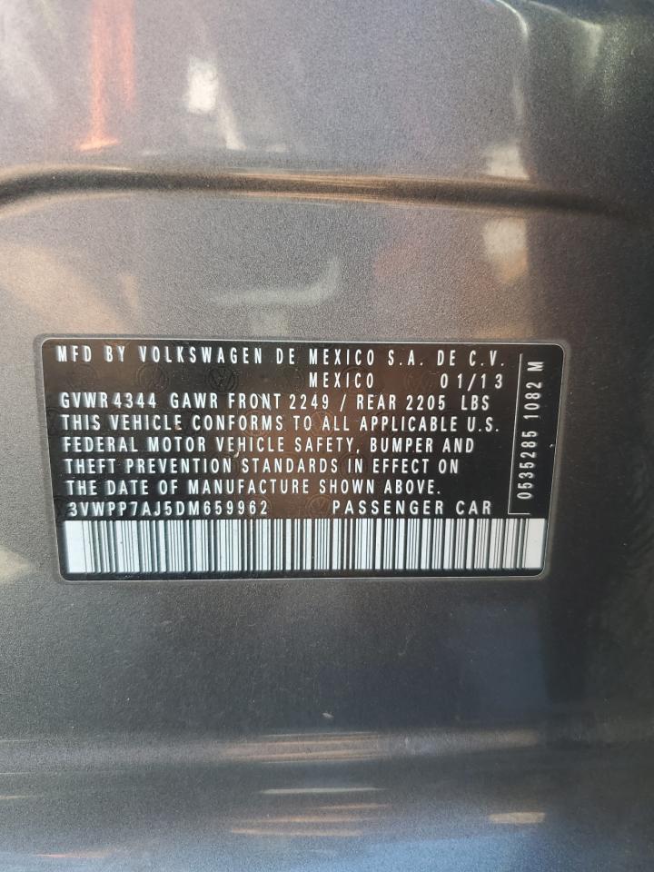 2013 Volkswagen Jetta S VIN: 3VWPP7AJ5DM659962 Lot: 84282525