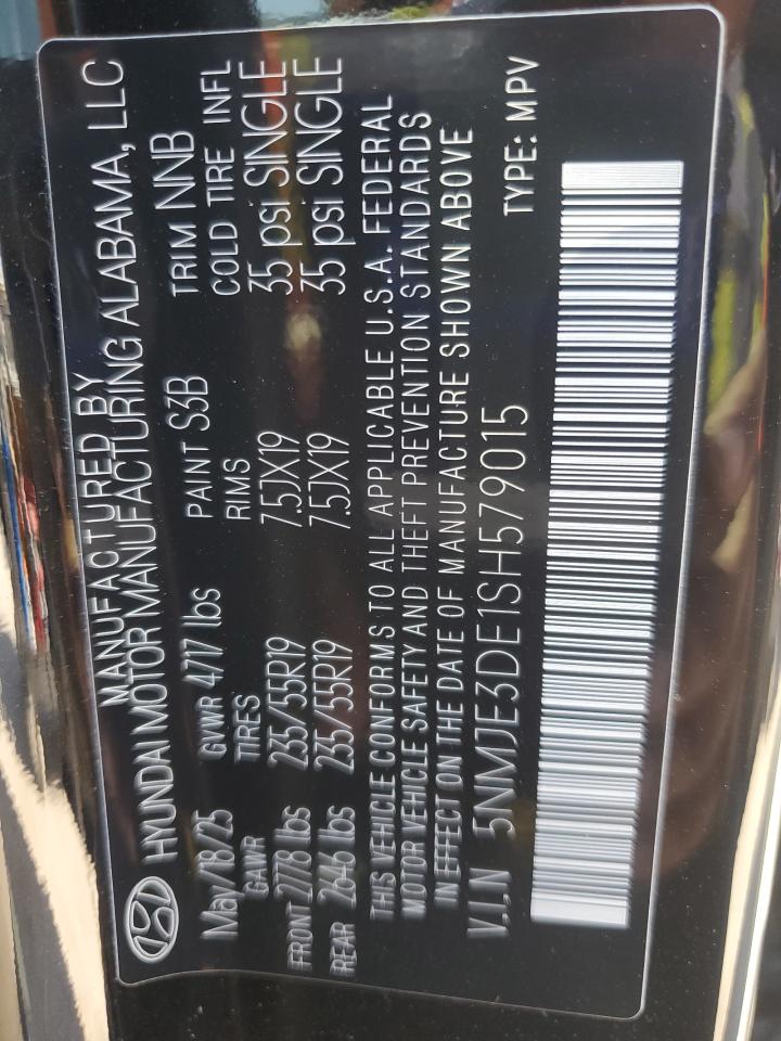 2025 Hyundai Tucson Limited VIN: 5NMJE3DE1SH579015 Lot: 81014705