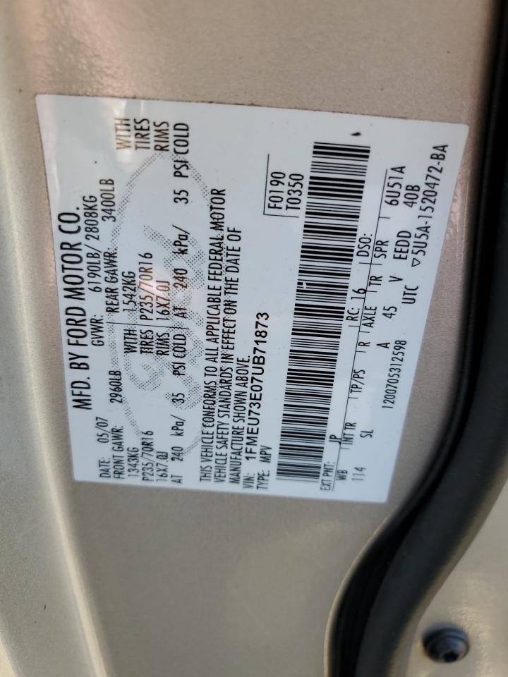 2007 Ford Explorer Xlt VIN: 1FMEU73E07UB71873 Lot: 80827175