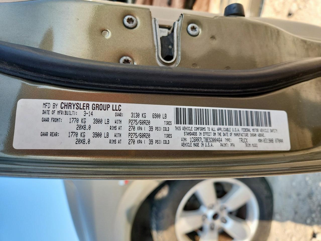 2014 Ram 1500 Slt VIN: 1C6RR7LT8ES300464 Lot: 71429365
