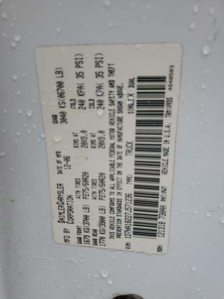 2007 Dodge Ram 1500 St VIN: 1D7HA18227J571236 Lot: 84544905