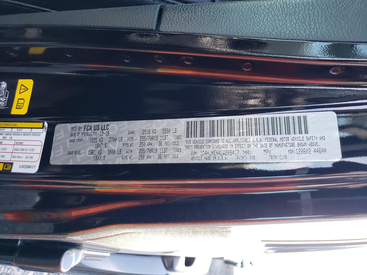 2020 Jeep Wrangler Unlimited Sahara VIN: 1C4HJXEN4LW209417 Lot: 80317205