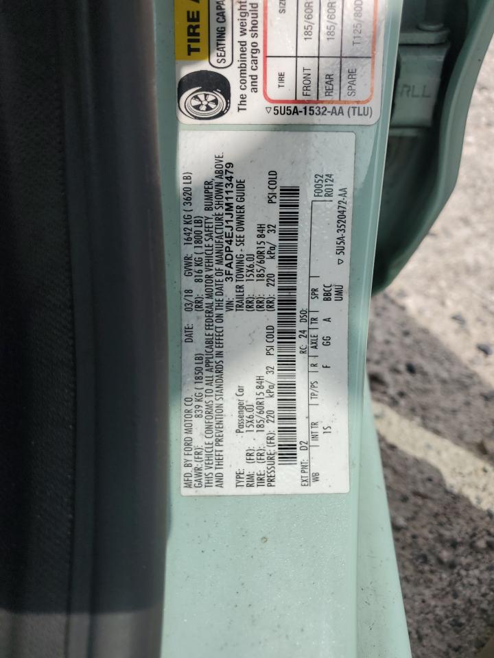 2018 Ford Fiesta Se VIN: 3FADP4EJ1JM113479 Lot: 80948705