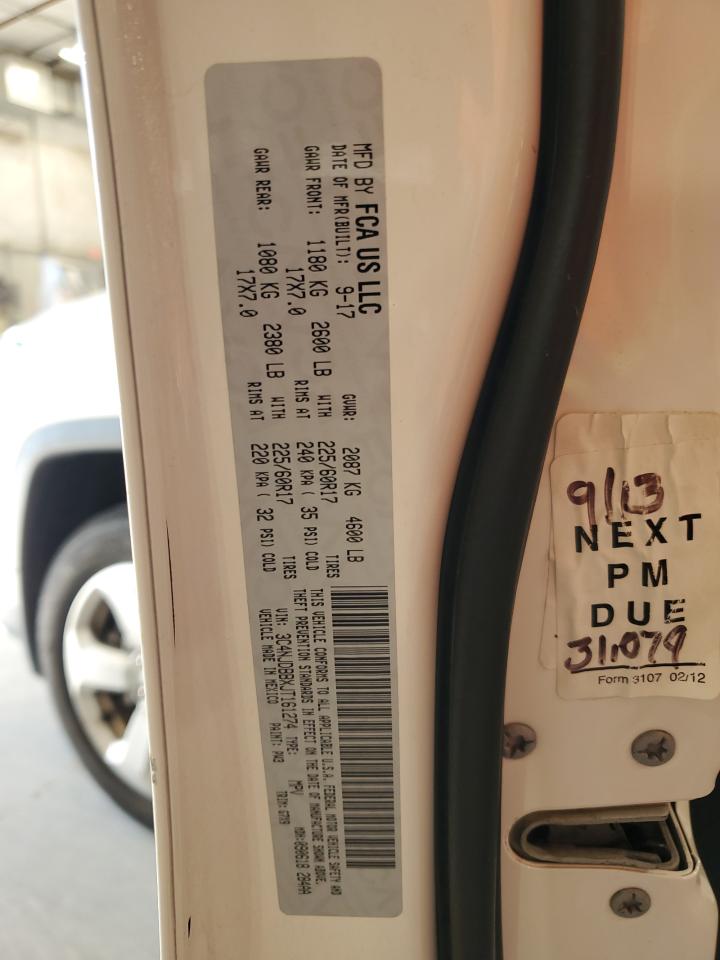 2018 Jeep Compass Latitude VIN: 3C4NJDBBXJT161274 Lot: 81420915