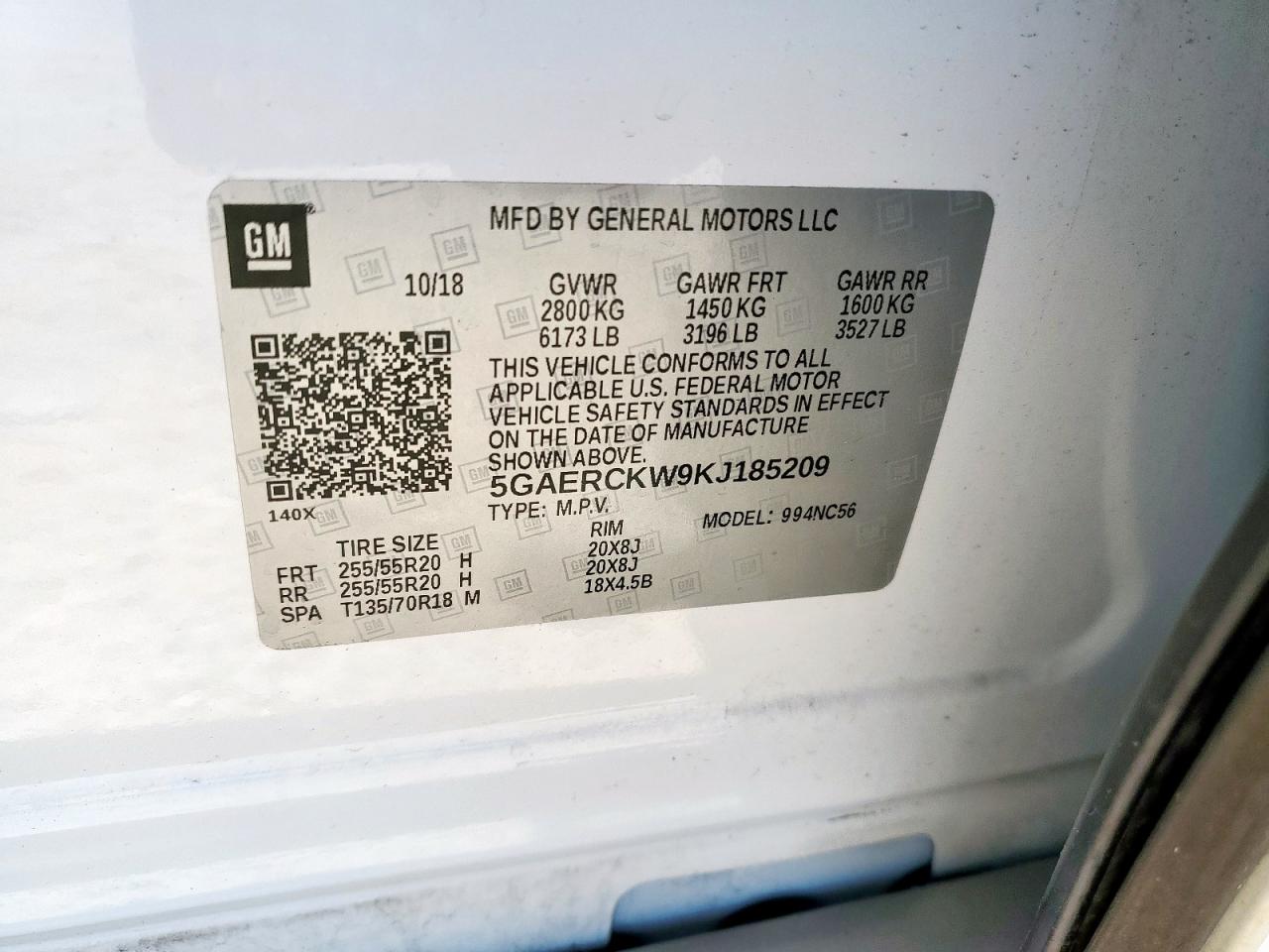 2019 Buick Enclave Premium VIN: 5GAERCKW9KJ185209 Lot: 84552135