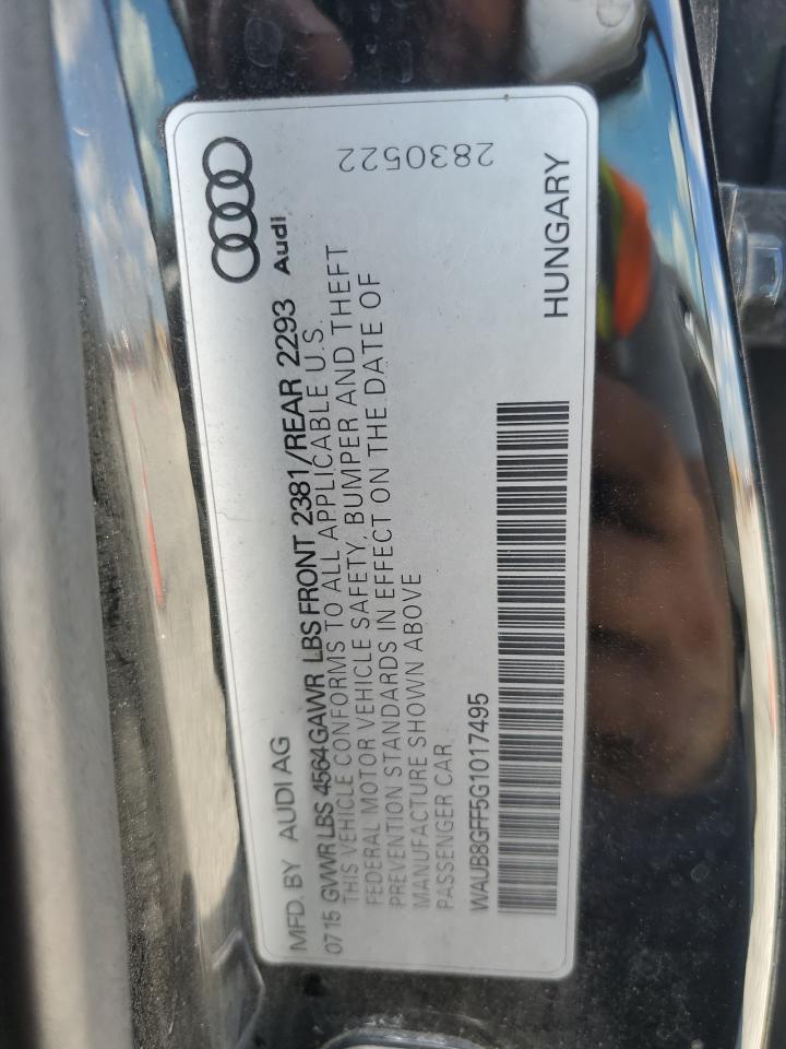 2016 Audi A3 Premium VIN: WAUB8GFF5G1017495 Lot: 84566585