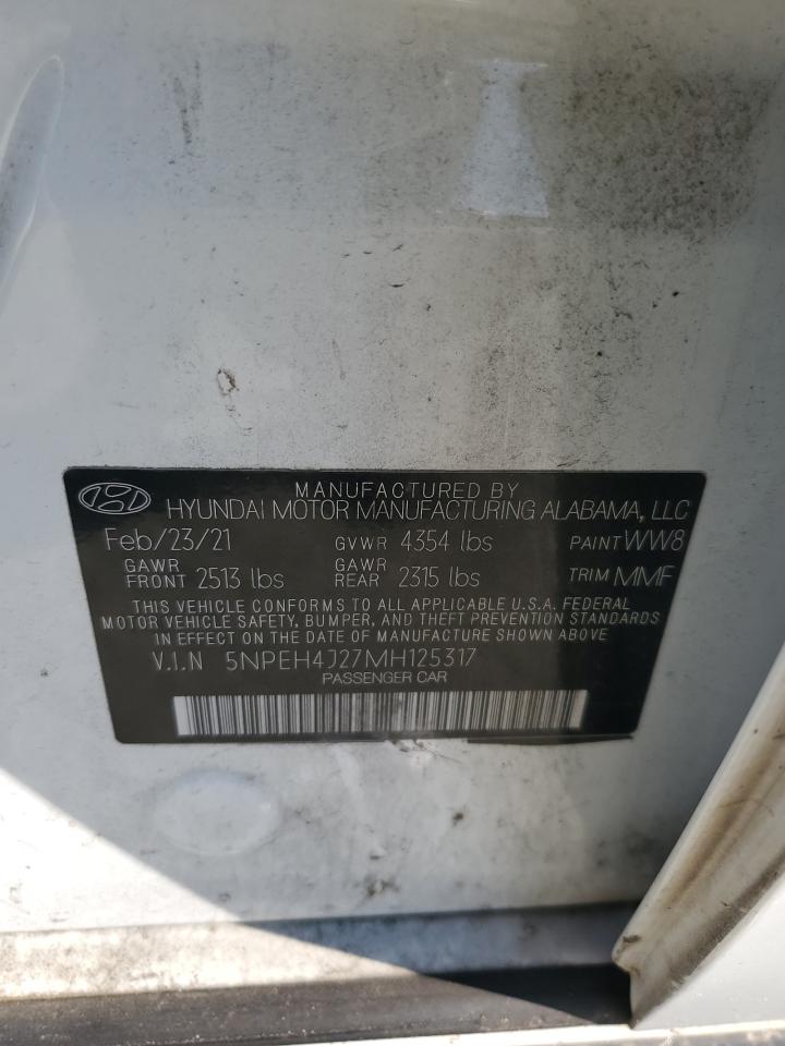 2021 Hyundai Sonata Limited VIN: 5NPEH4J27MH125317 Lot: 80693925