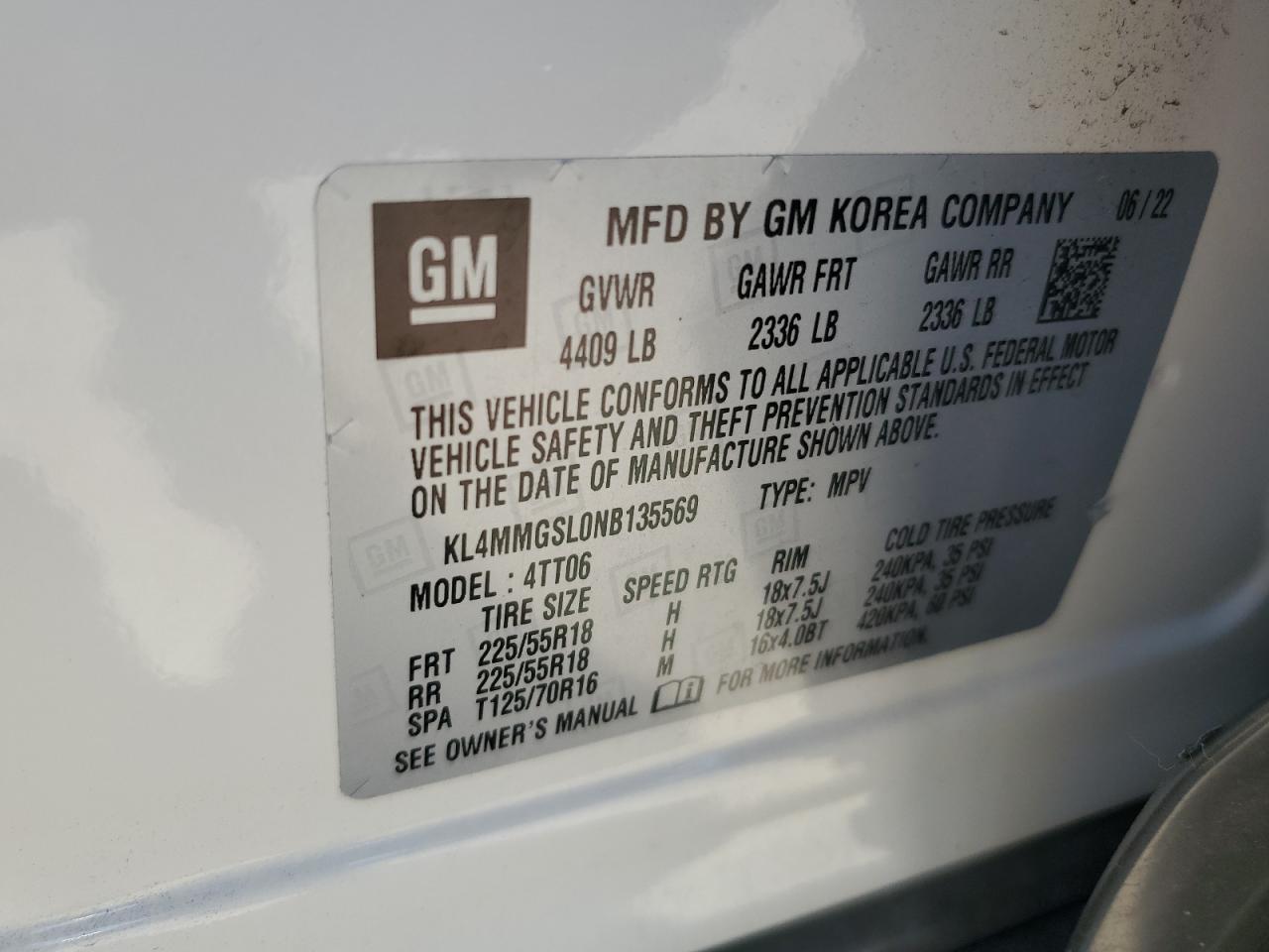 2022 Buick Encore Gx Essence VIN: KL4MMGSL0NB135569 Lot: 71477435