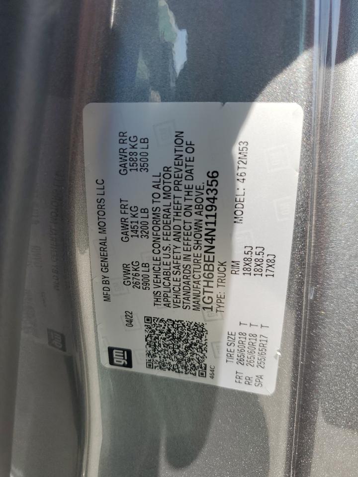 2022 GMC Canyon Elevation VIN: 1GTH6BEN4N1194356 Lot: 81033265