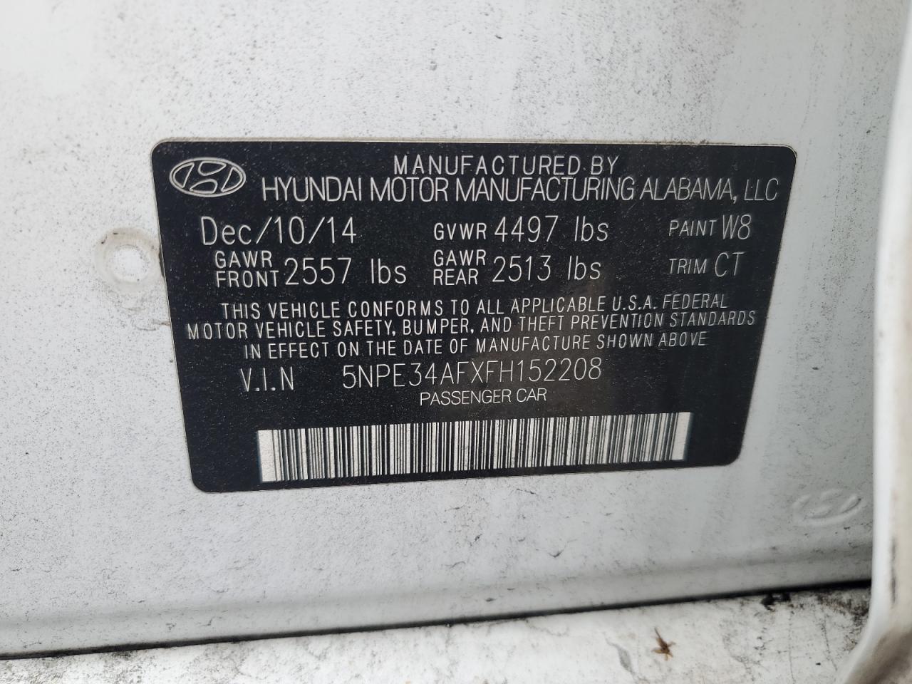 2015 Hyundai Sonata Sport VIN: 5NPE34AFXFH152208 Lot: 81051185