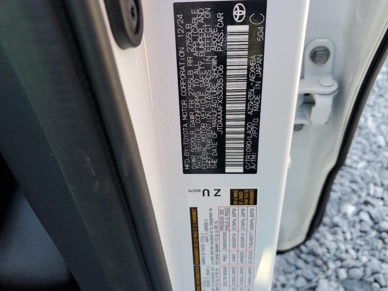 2025 Toyota Crown Xle VIN: JTDAAAAFXS3035706 Lot: 80921185