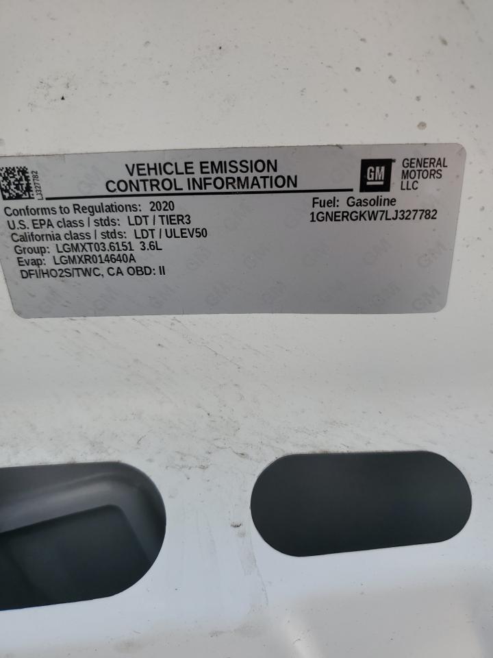 2020 Chevrolet Traverse Lt VIN: 1GNERGKW7LJ327782 Lot: 71878775