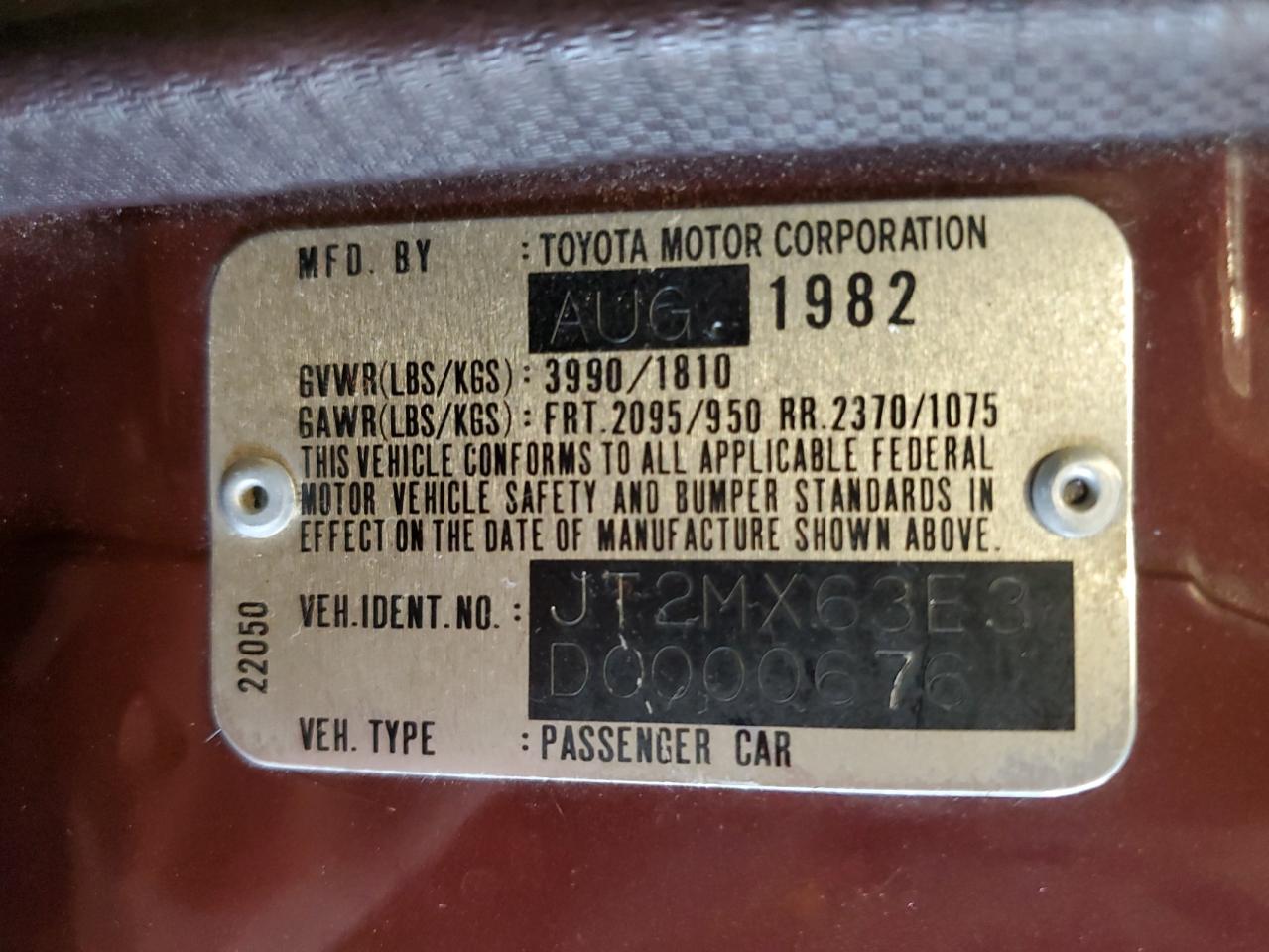 1983 Toyota Cressida Luxury VIN: JT2MX63E3D0000676 Lot: 80923695