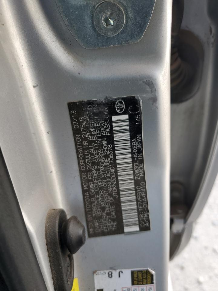 2013 Toyota Prius VIN: JTDKN3DU4D1706378 Lot: 84409395
