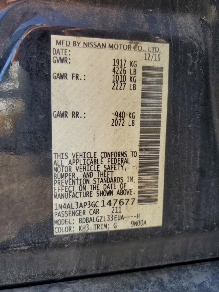 2016 Nissan Altima 2.5 VIN: 1N4AL3AP3GC147677 Lot: 71208465