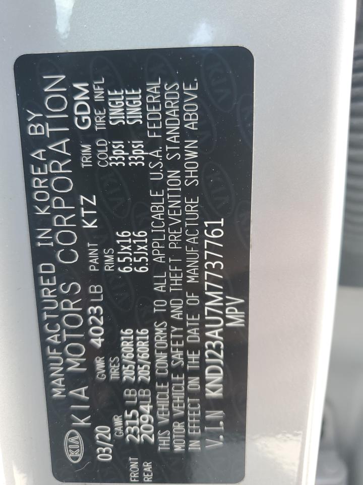 2021 Kia Soul Lx VIN: KNDJ23AU7M7737761 Lot: 81027485