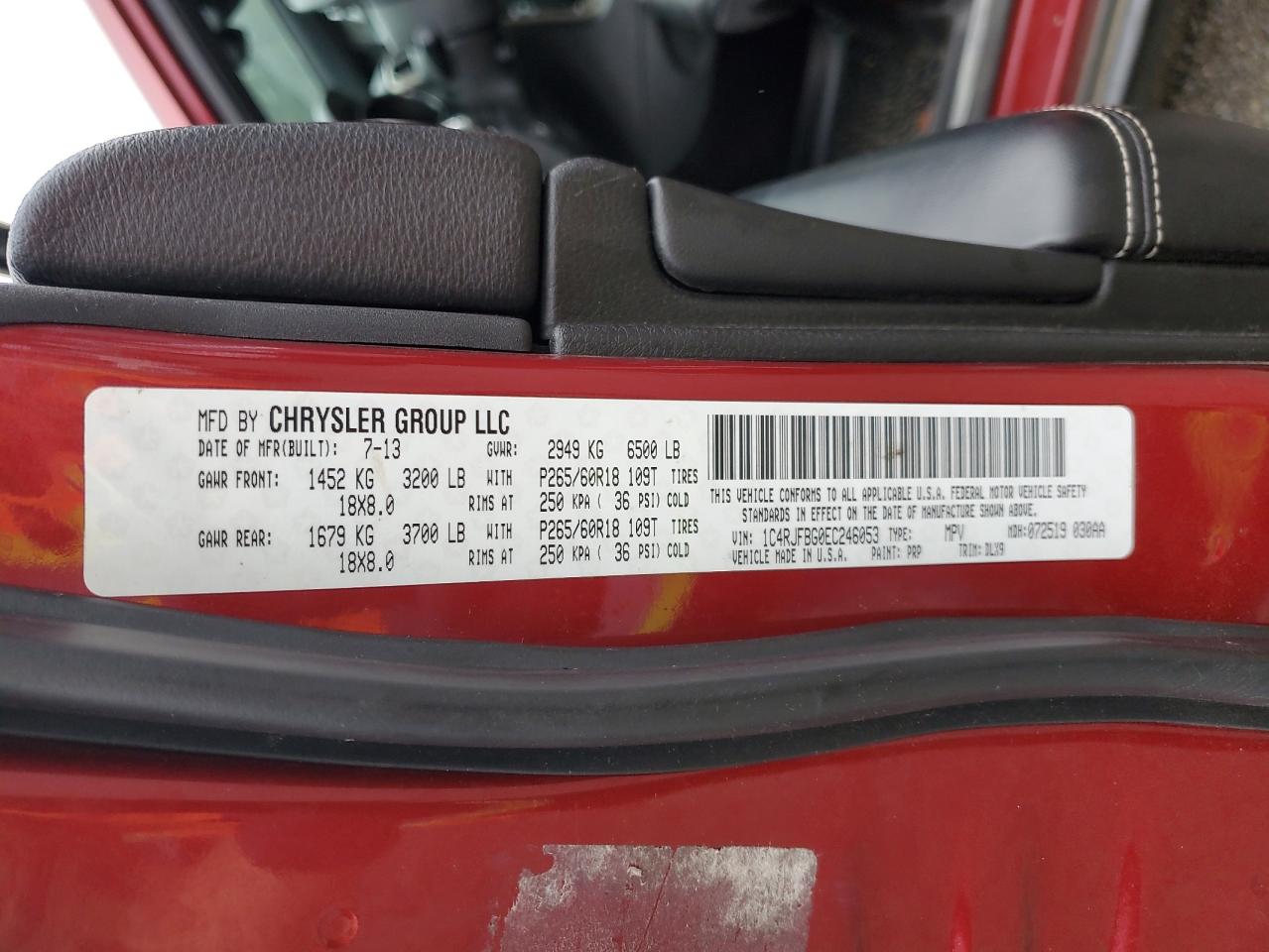 2014 Jeep Grand Cherokee Limited VIN: 1C4RJFBG0EC246053 Lot: 80297085