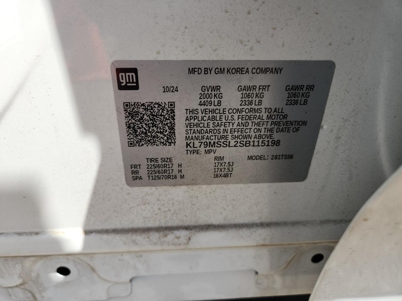 2025 Chevrolet Trailblazer Activ VIN: KL79MSSL2SB115198 Lot: 71083585