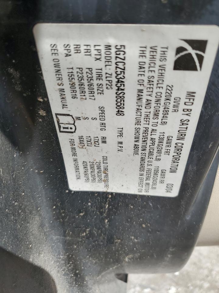 2004 Saturn Vue VIN: 5GZCZ53454S855848 Lot: 81718875