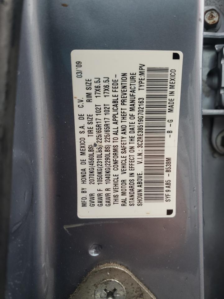 2009 Honda Cr-V Ex VIN: 3CZRE38519G702163 Lot: 80898585