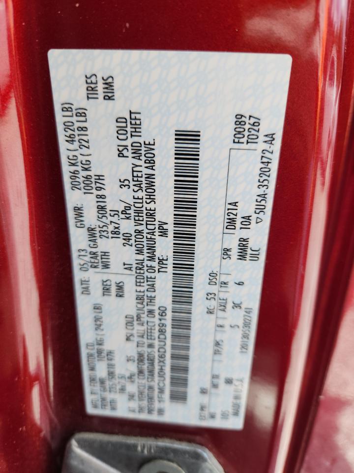 2013 Ford Escape Sel VIN: 1FMCU0HX6DUD89160 Lot: 81303375