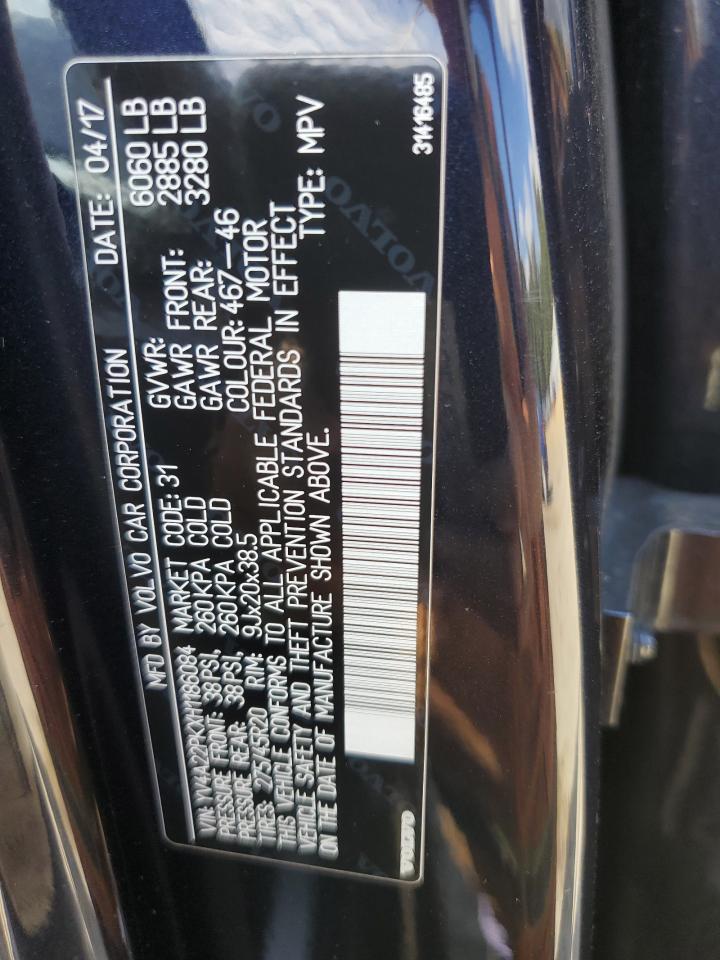 2017 Volvo Xc90 T6 VIN: YV4A22PKXH1186084 Lot: 84300115