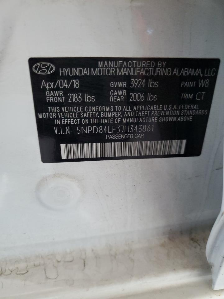 2018 Hyundai Elantra Sel VIN: 5NPD84LF3JH343861 Lot: 82069605