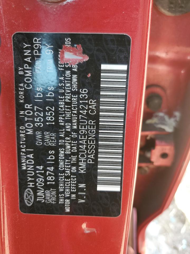 2014 Hyundai Accent Gls VIN: KMHCU4AE9EU742136 Lot: 80188475