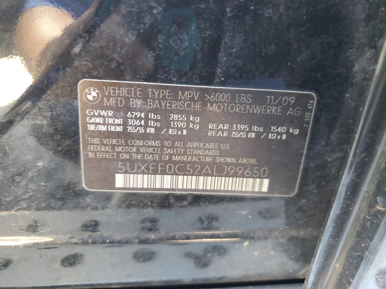 2010 BMW X5 xDrive35D VIN: 5UXFF0C52ALJ99650 Lot: 84465575