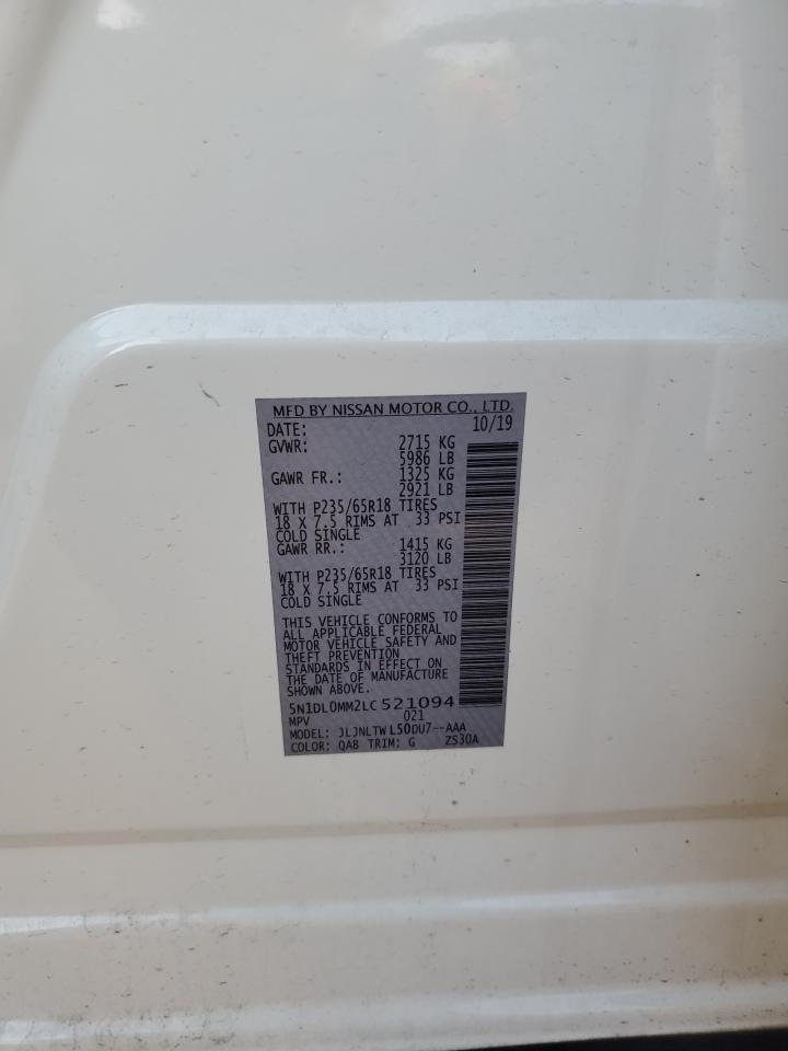 2020 Infiniti Qx60 Luxe VIN: 5N1DL0MM2LC521094 Lot: 80723315