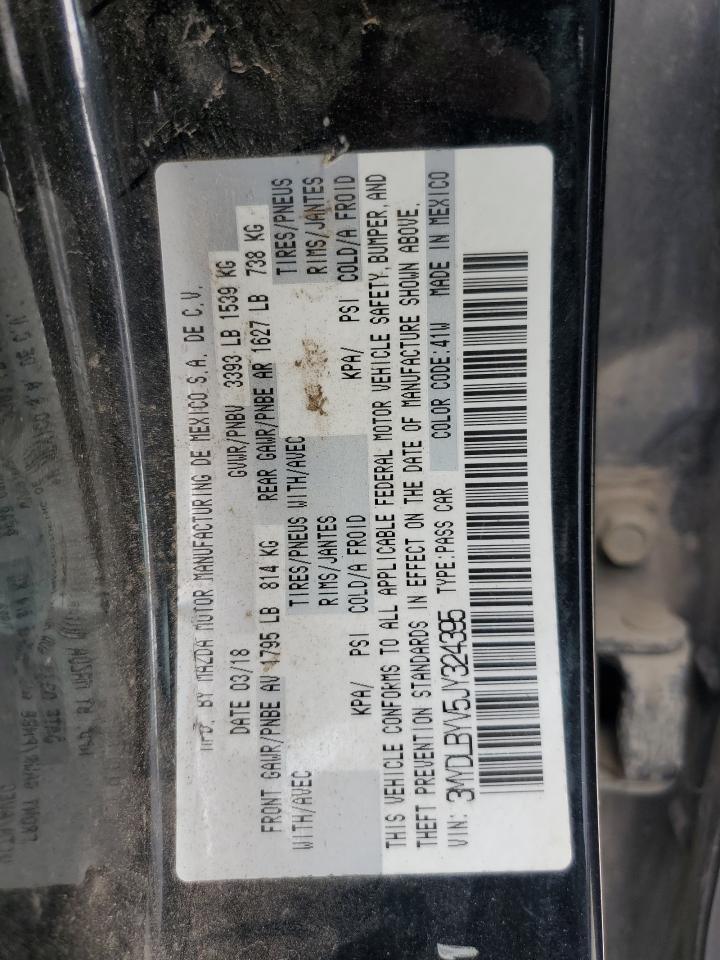 2018 Toyota Yaris Ia VIN: 3MYDLBYV5JY324395 Lot: 70663955