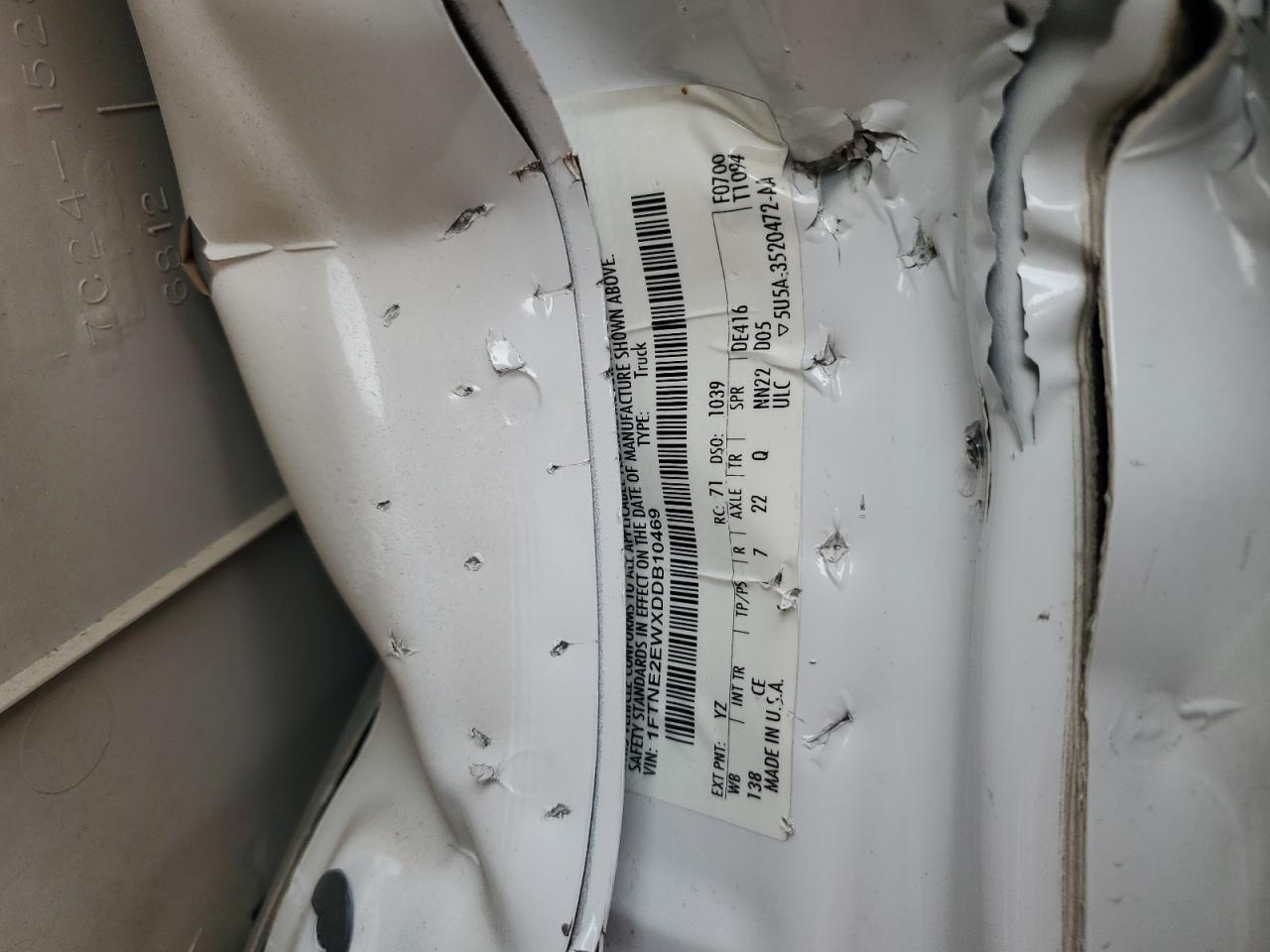 2013 Ford Econoline E250 Van VIN: 1FTNE2EWXDDB10469 Lot: 81723395