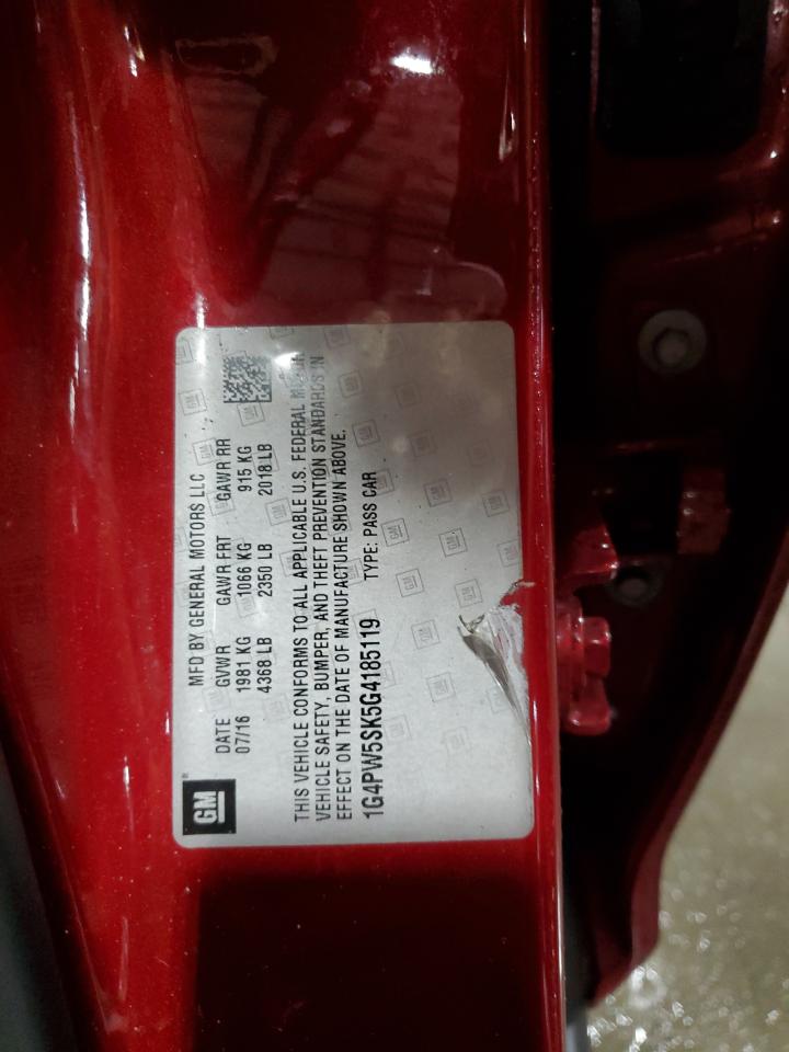 2016 Buick Verano Sport Touring VIN: 1G4PW5SK5G4185119 Lot: 83867465