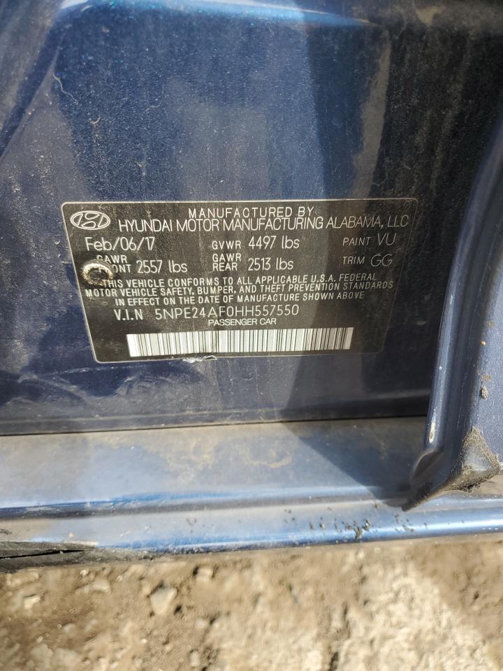 2017 Hyundai Sonata Se VIN: 5NPE24AF0HH557550 Lot: 81946485