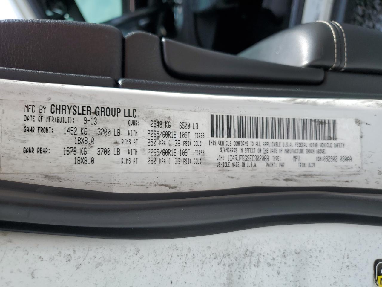 2014 Jeep Grand Cherokee Limited VIN: 1C4RJFBG9EC302068 Lot: 81275135